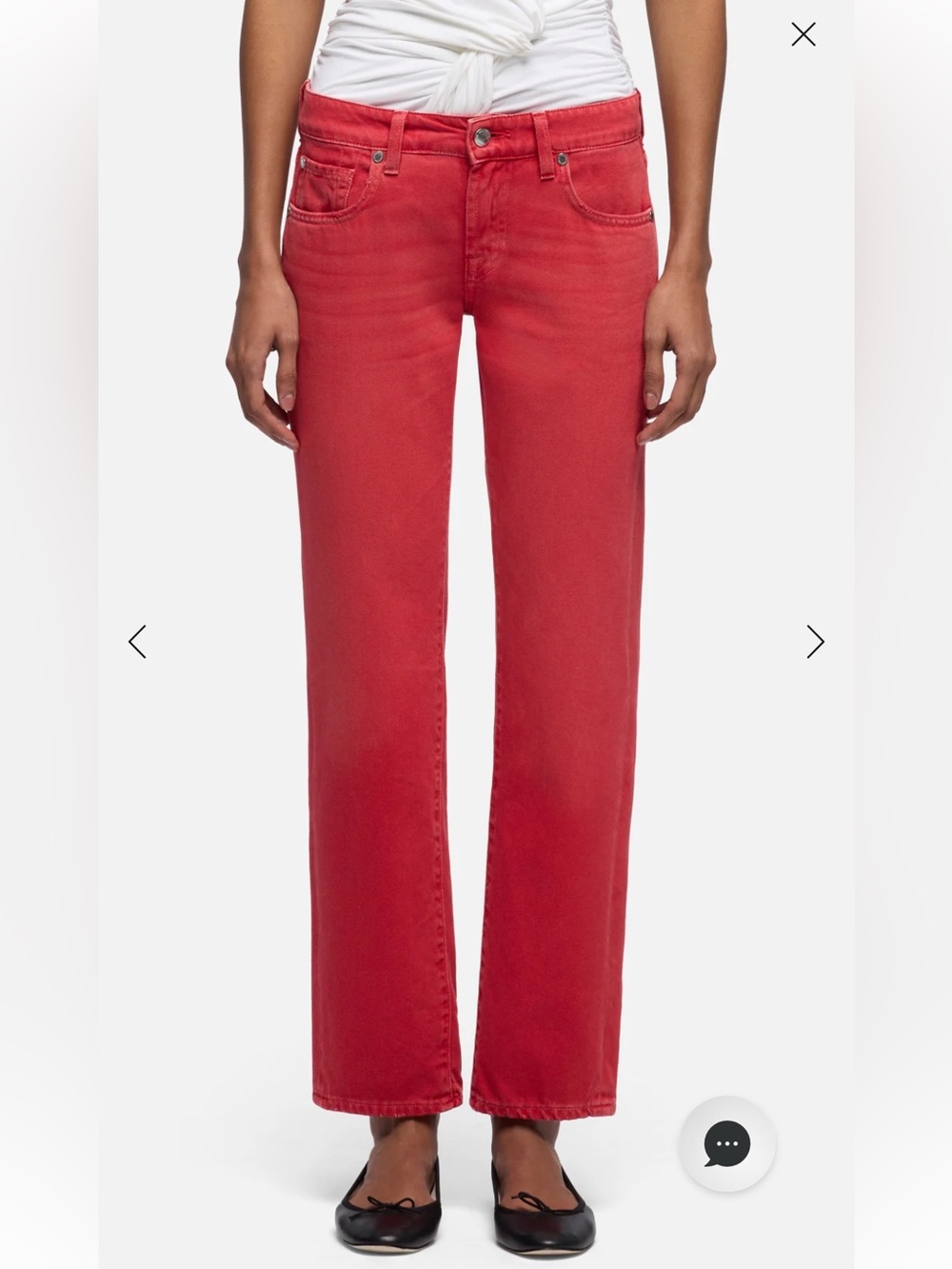 7 For All Man Kind | Women’s Flame Red Low Rise Cigarette Jeans - Size 26